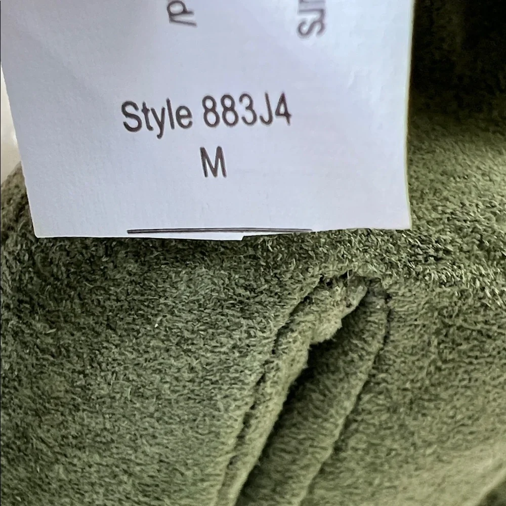 Isotoner Olive Green Suede Genuine Leather Women's Gloves NWT Size S - Picture 7 of 14